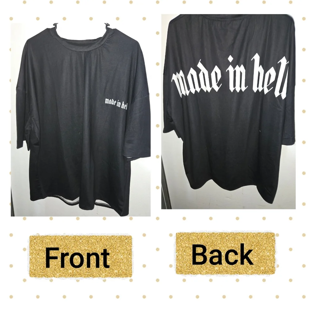 ❤️ NWOT Black Oversized T-Shirt Duval Clothinh Sz XXL - Picture 3 of 6